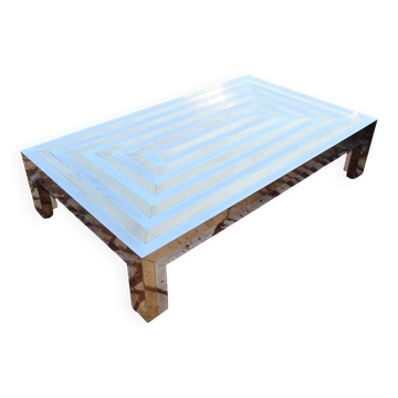 Grande Table Basse Années 70 Attribué A La Maison Jansen