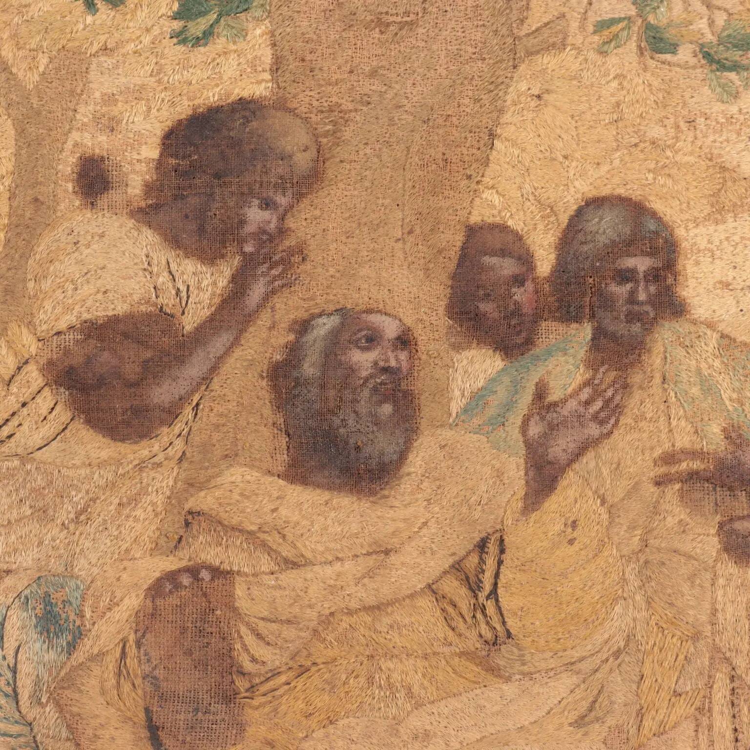 Silk tapestry "The Academy of Plato" Italy 17th-18th century