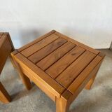 Pair of solid elm bedside tables