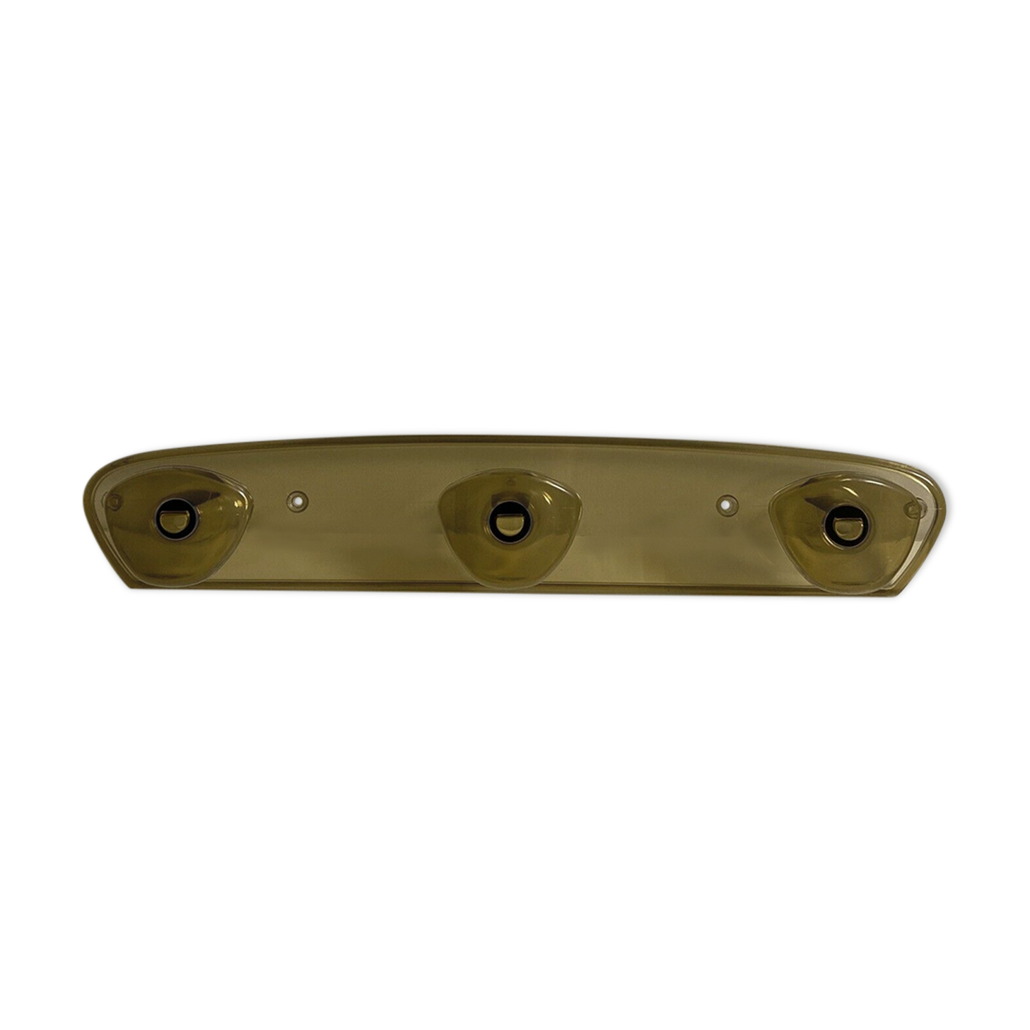 Vintage wall coat holder 70s 3 hooks in smoked plastic