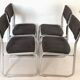 Chrome chair in gray fabric, Italy 1970s