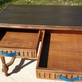 Renovated Henri II style desk with drawers
