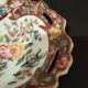 Double porcelain servant with floral decoration, polychrome and gilding – f