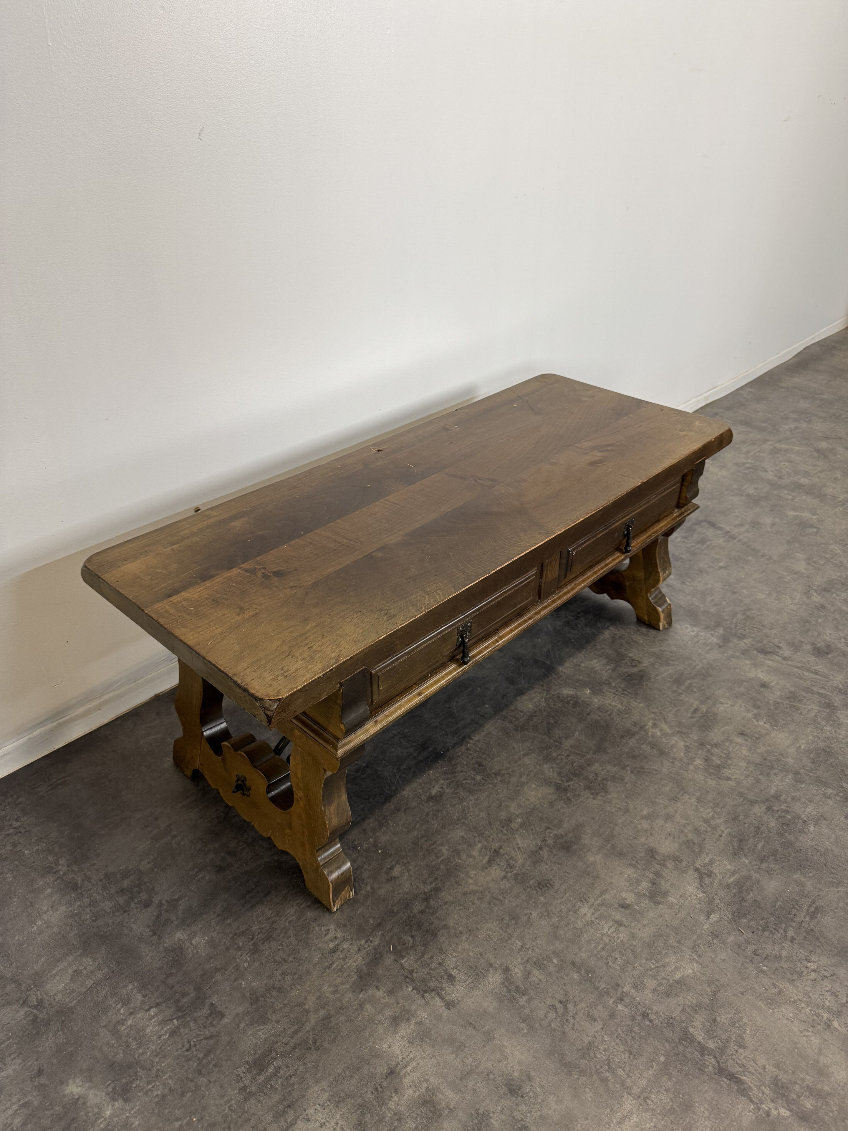 Spanish style walnut coffee table