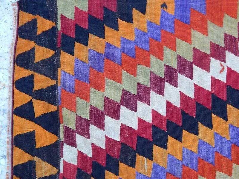 Vintage Turkish hallway rug 126x327 cm