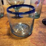 Set of large mouth-blown glasses