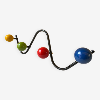 Wall coat rack multicolor ball hook original vintage 60s