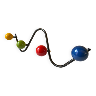 Wall coat rack multicolor ball hook original vintage 60s