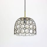 Glass and iron hanging lamp by Limburg, Germany, 1960s