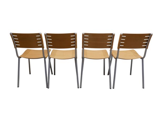 Ensemble de 4 chaises Ruud Jan Kokke pour Harvink Hollande, années 1980.