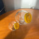 Pair of yellow vintage candy jars