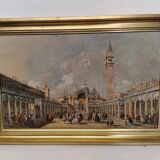 Painting on canvas "Feast of the Ascension" in Venice 44x65 cm