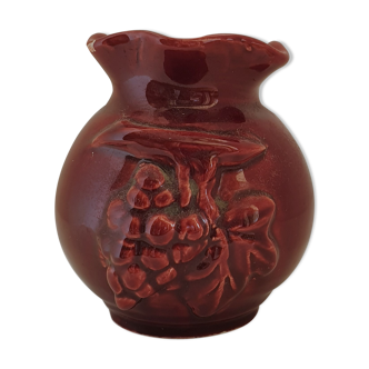 Vase en céramique bordeaux Vallauris