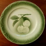Set of 12 digoin sarreguemine fruit dessert plates