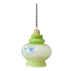 Suspension globe vintage en opaline blanche et verte