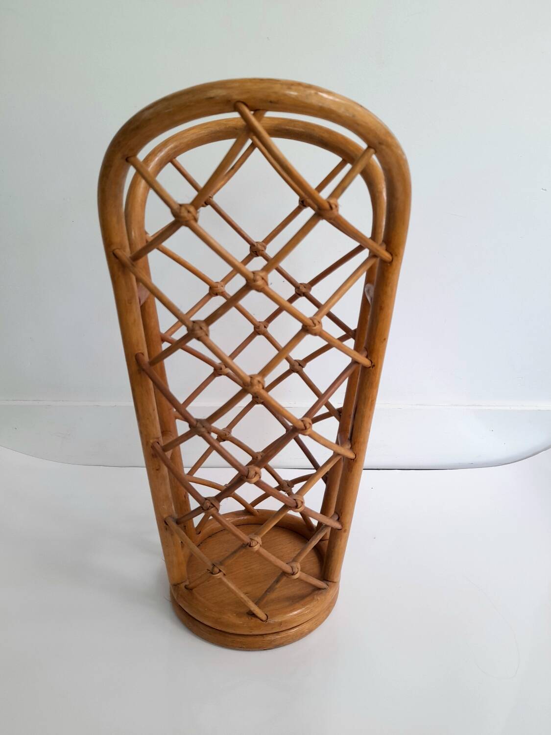 Vintage rattan umbrella stand