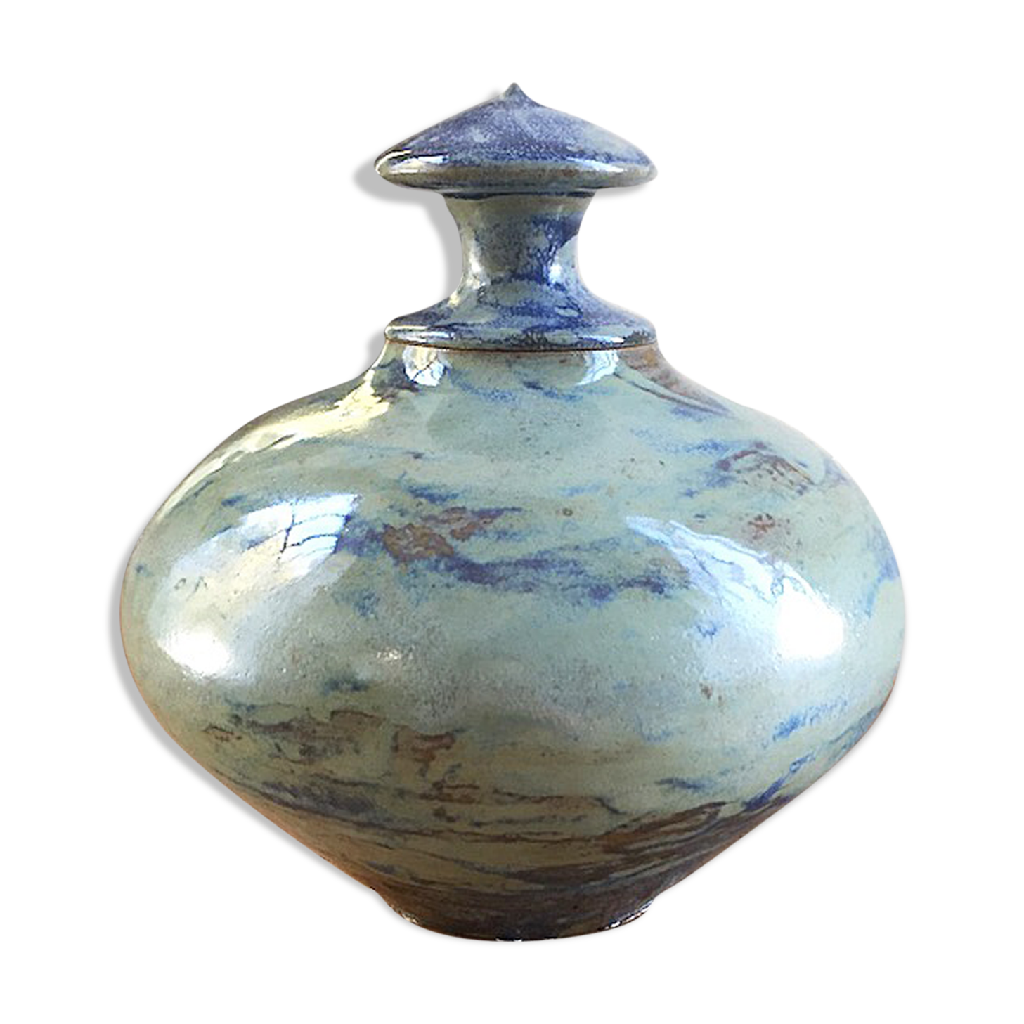 Blue ceramic pot vase