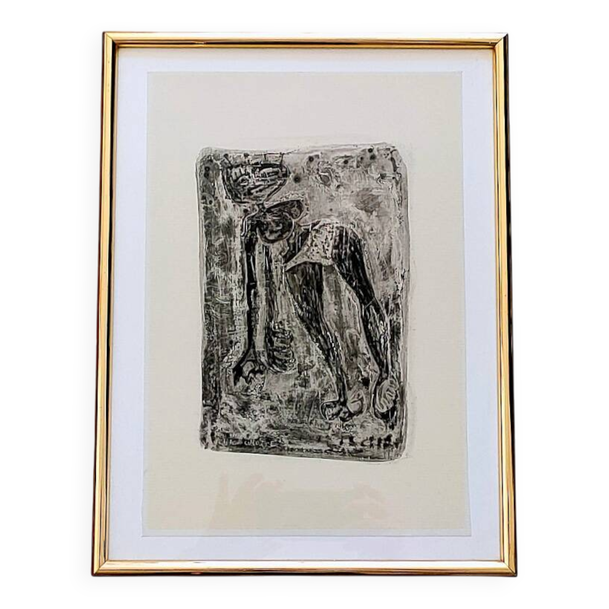 Painting by D. ANIAKI – Mixed media, ink and acrylic on laminated paper