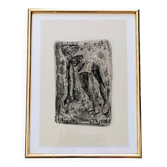 Painting by D. ANIAKI – Mixed media, ink and acrylic on laminated paper