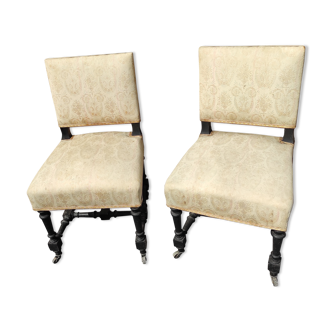 NAPOLEON III CHAIR in blackened fruit wood 1 PAIR