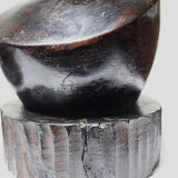 Couple of Malagasy busts in dark exotic wood, carved, craftsmanship from the 1940s to 1970s.