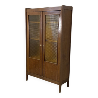 Armoire parisienne vitrée vintage 1950's