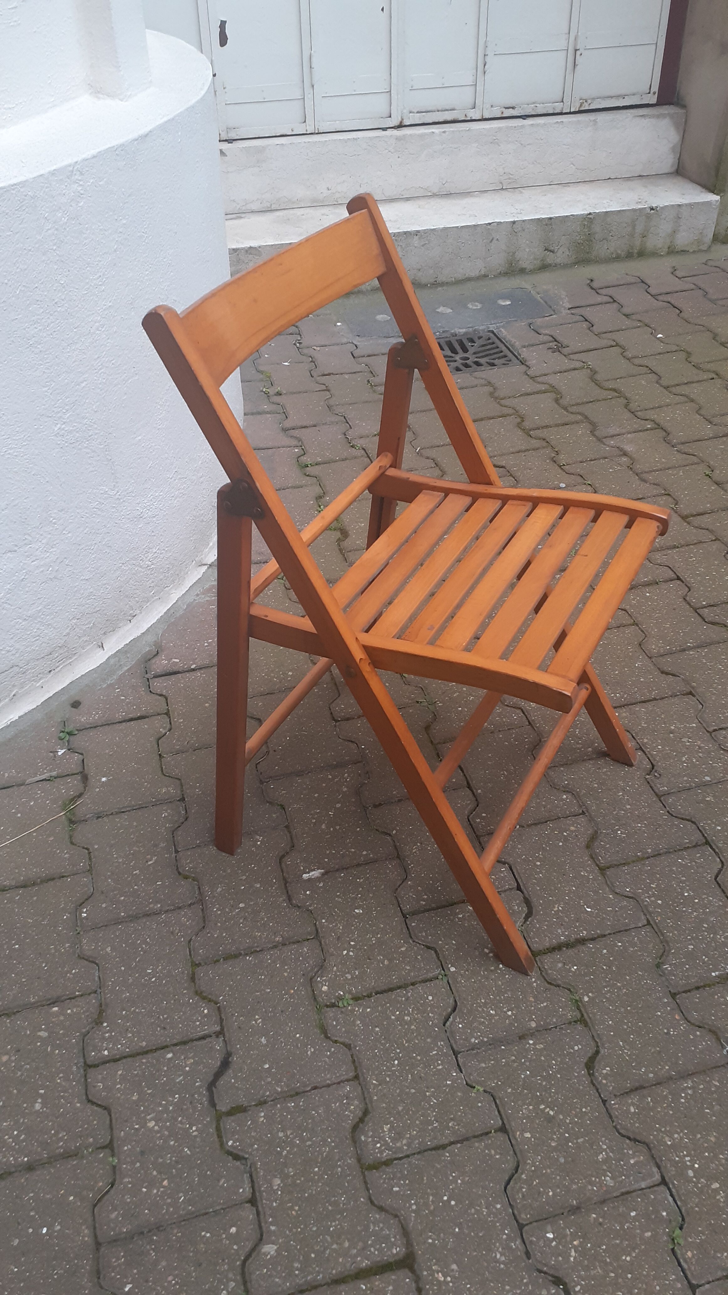 Chaise pliante vintage en bois