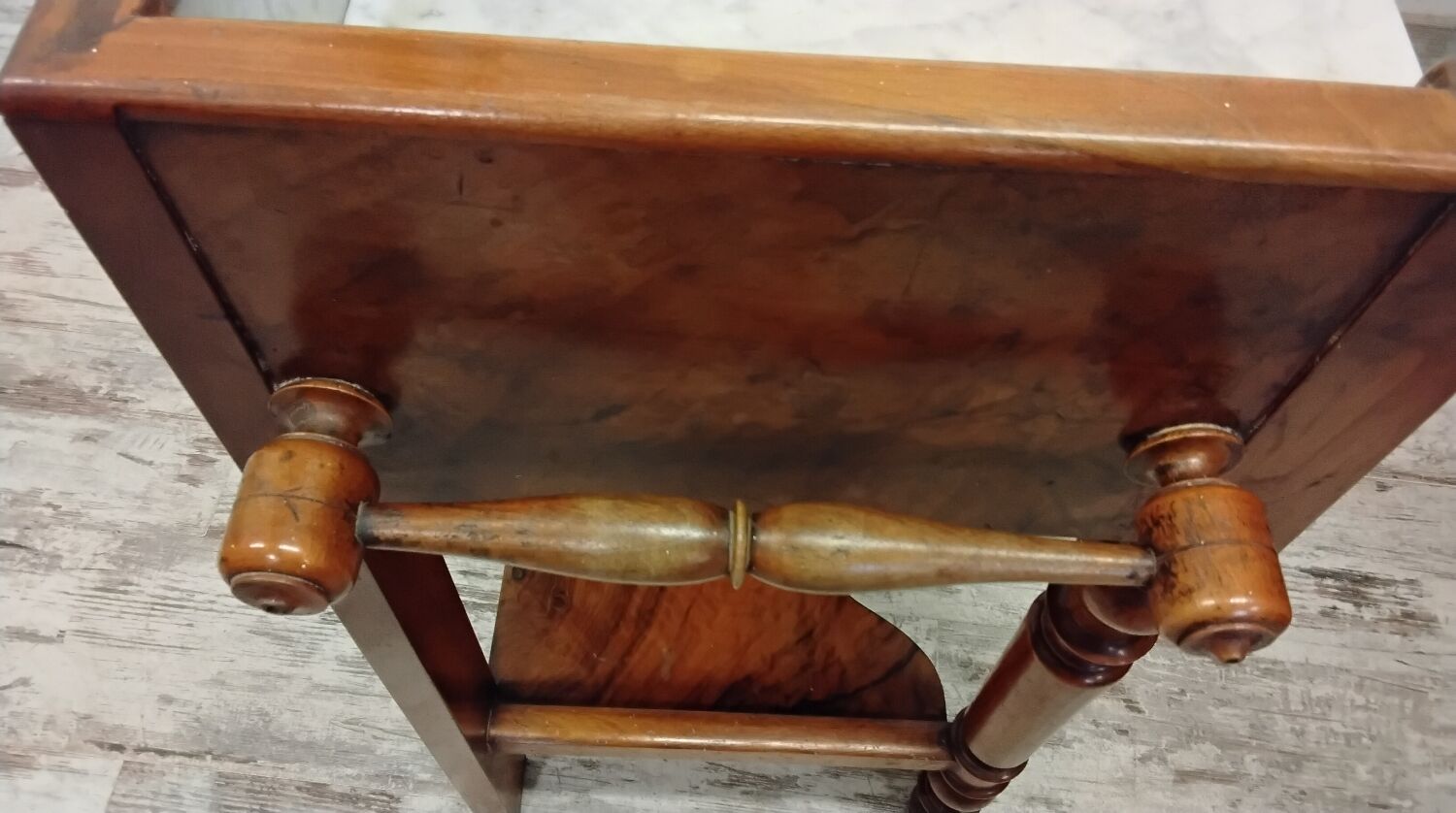 Antique dressing table/vanity unit in wood and marble