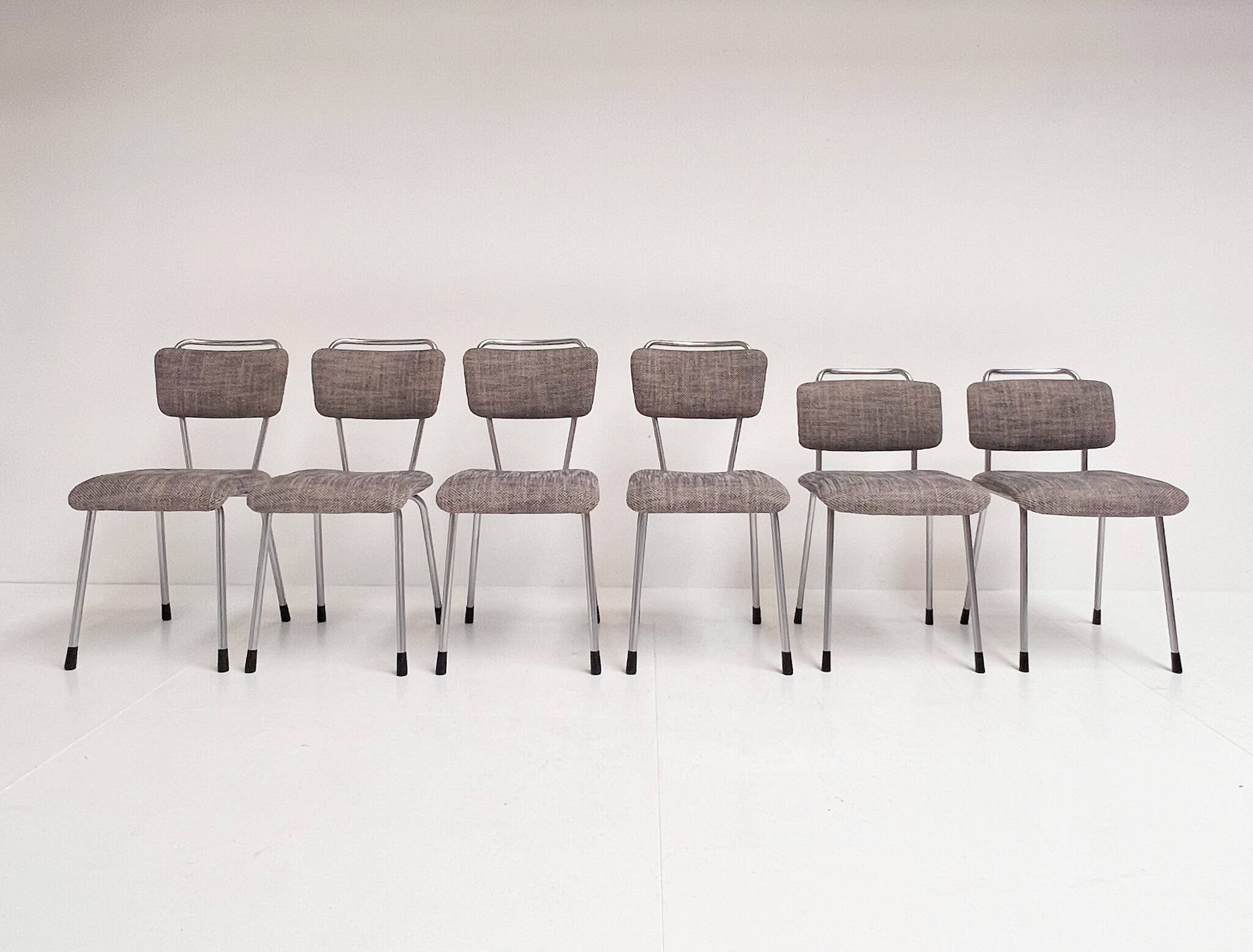 Set of 6 reupholstered chairs by Gebroeders De Wit, 1960s