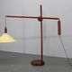 1970s Scandinavian counterbalance pine floor lamp, new paper shade