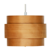 Pine veneer pendant light by Hans-Agne Jakobsson for Ellysett AB, Sweden 1970s