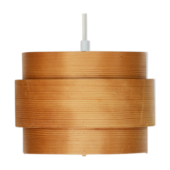 Pine veneer pendant light by Hans-Agne Jakobsson for Ellysett AB, Sweden 1970s