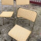 Set of 4 vintage folding chairs / 70's theater armchairs