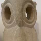 Limestone owl lamp, Albert Tormos, France, 1970s