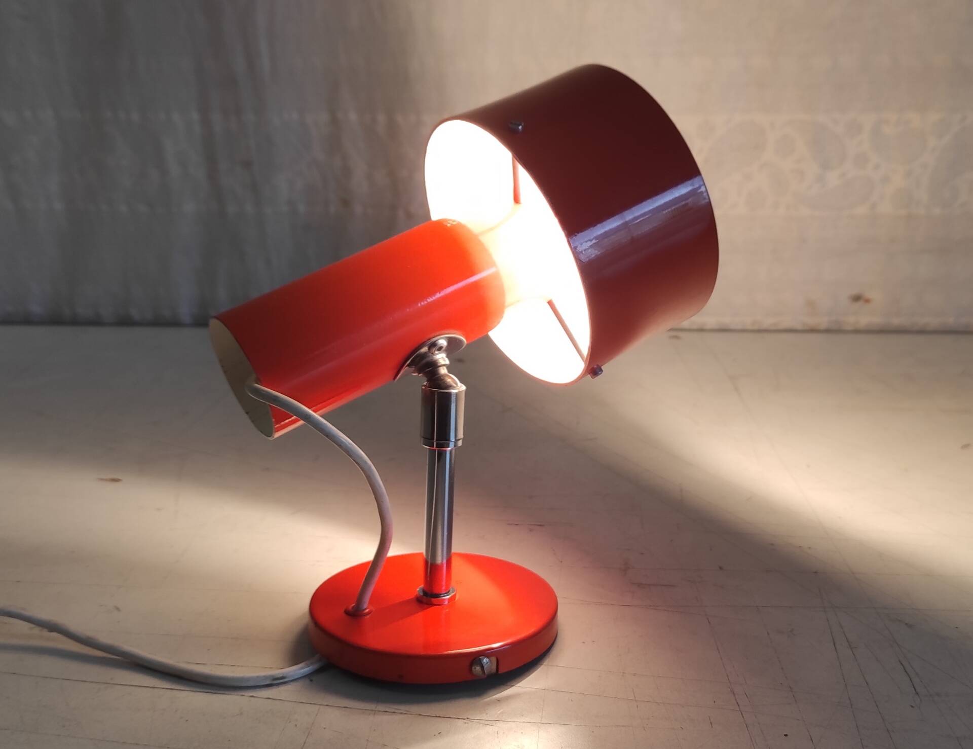 Orange metal wall light by Delmas - 1960s/70s