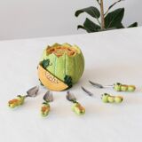 Ceramic trompe-l'oeil bowler spoon servant