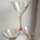 Set of 6 pink-footed cocktail glasses design 70s