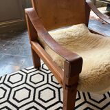 Paire de fauteuils et un repose pied Pierre Chapo 1960