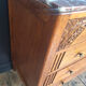 Art Deco commode with marble top, vintage antique furniture.