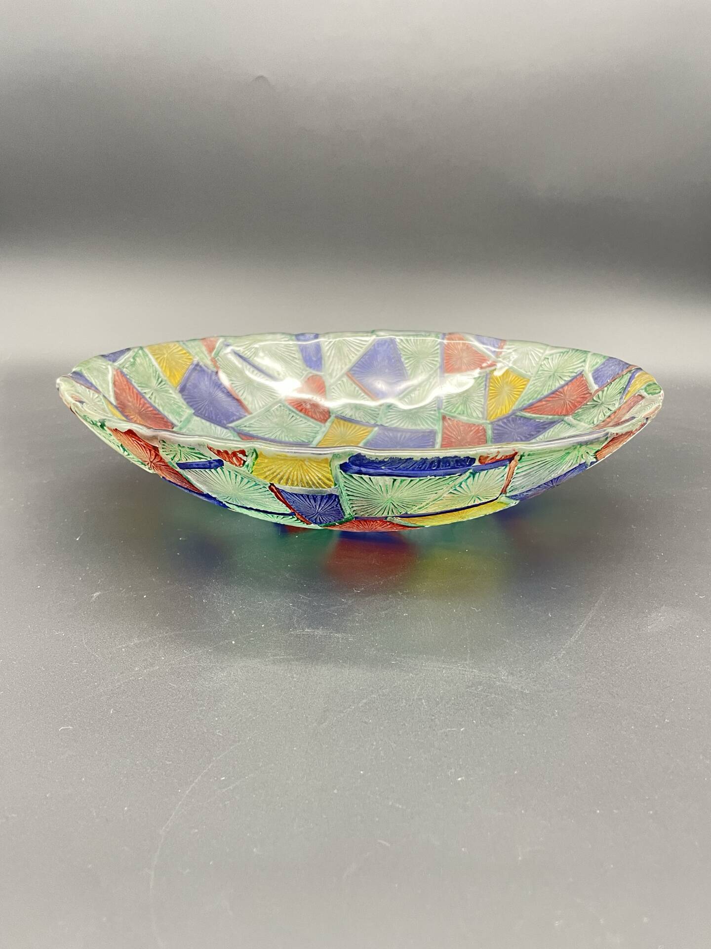 Large multicoloured vintage bowl Marc Aurel – Nachtmann, Memphis style