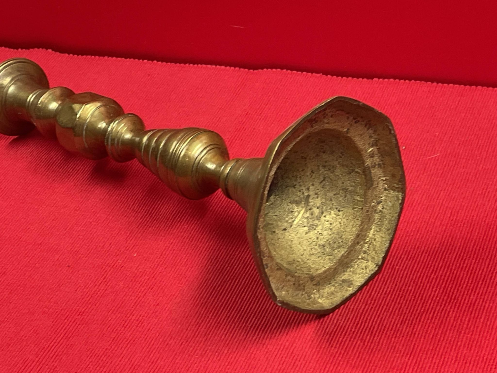 Large Victorian Style Bronze Candle Holder, 25cm