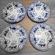 Lot of 4 flat plates Creil Montereau model Flora
