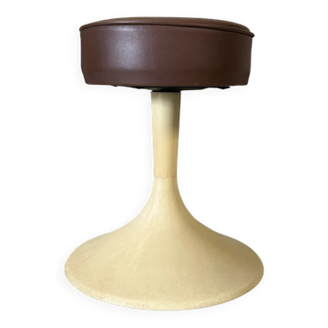 Tulip foot stool in plastic and faux leather, 1970