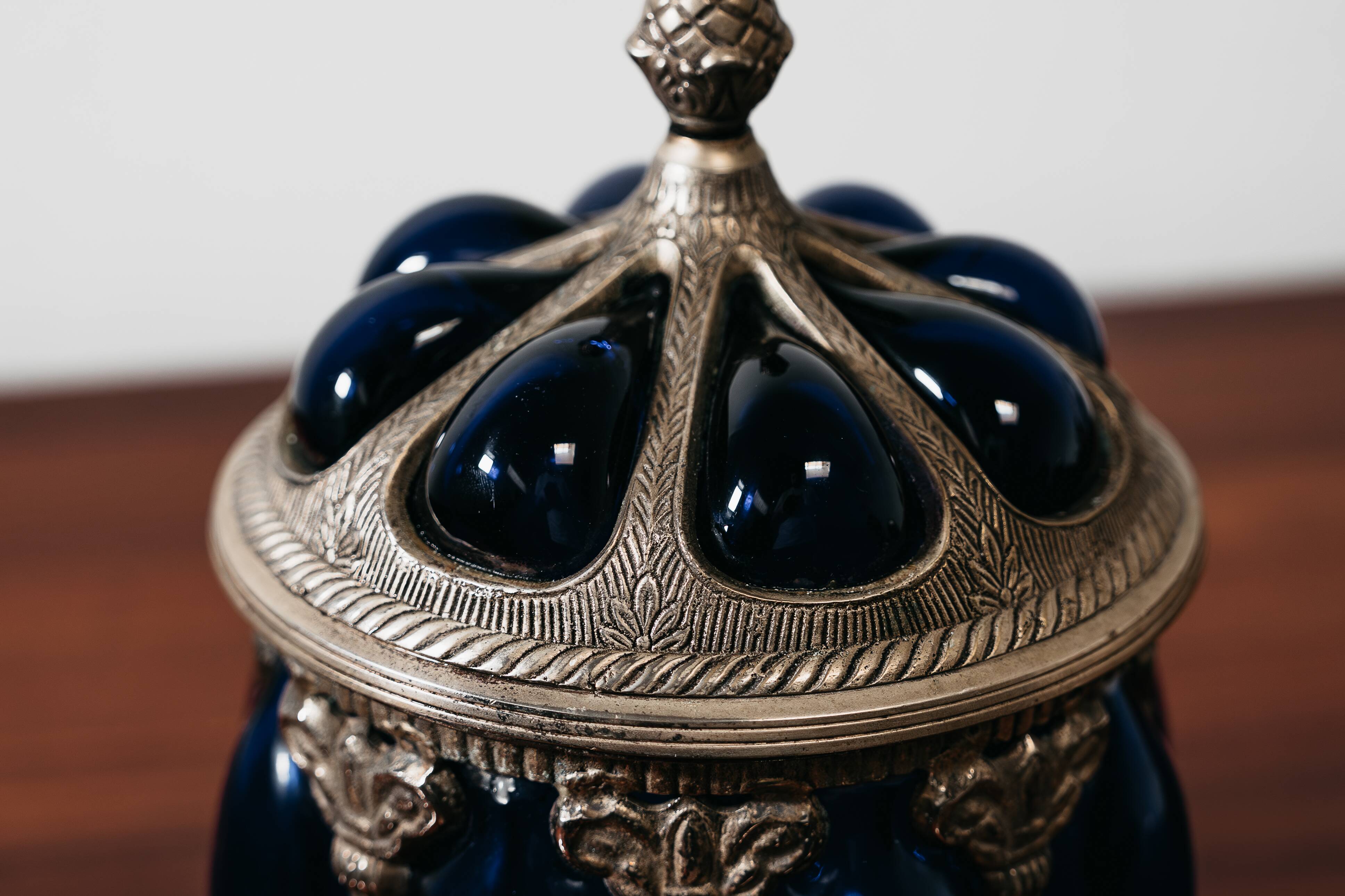 Centrotavola Large Royal Sheffield Collection Blue Service Jar 1950’s