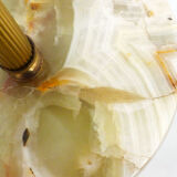 Standing ashtray, onyx & brass