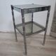 1970s metal and smoked glass side table
