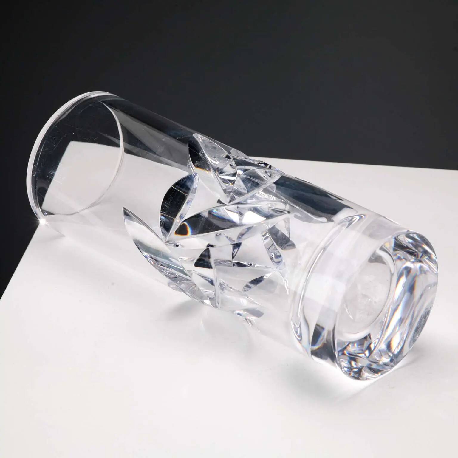 Vintage crystal vase from Sèvres, decorations France 20th century
