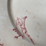Set of 5 ironstone plates “pink birds”