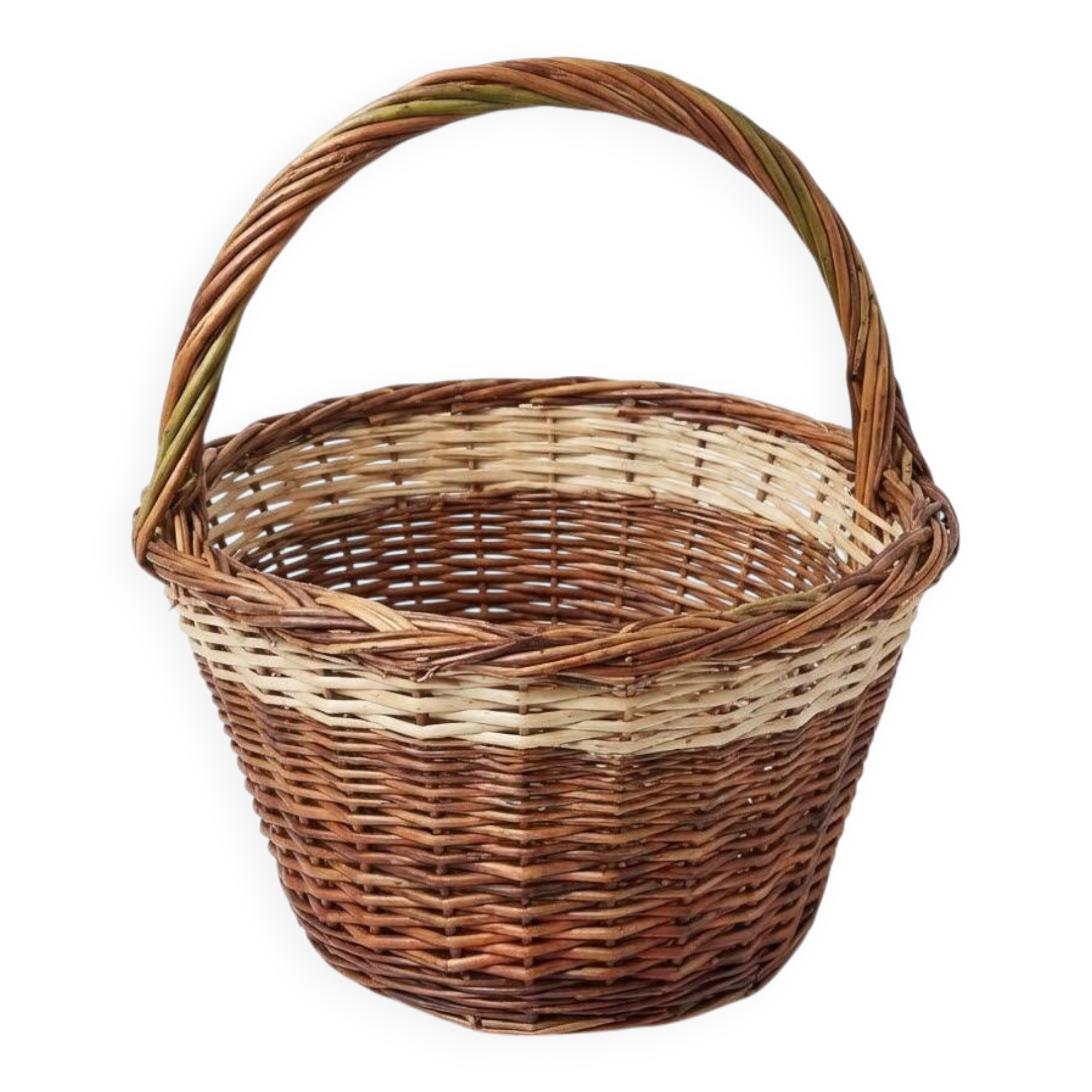 Woven willow basket handcrafted
