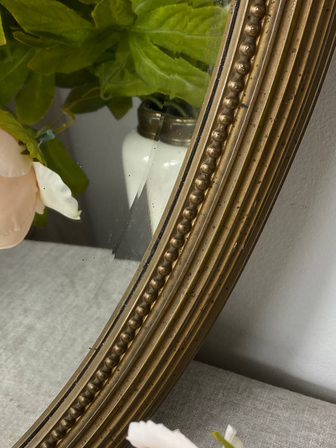 Miroir ovale ancien en bois